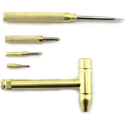 Mini Brass Hammer 4 Kinds Screwdriver Bits Widely Used in Home Repair Repair Watch Jewelry Tiny Parts Simple Operation