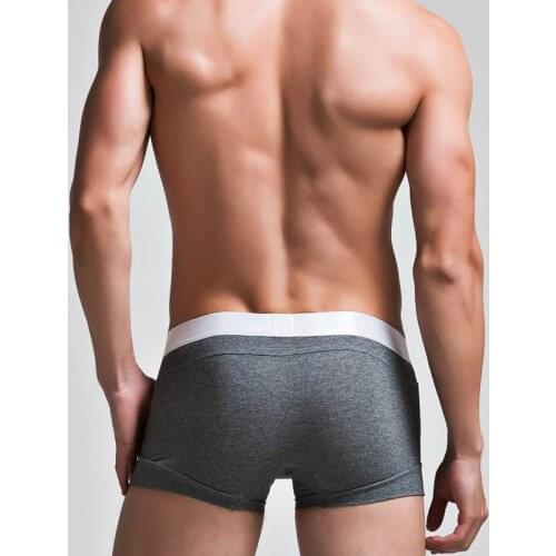 Mens new low-rise fashionable pants Pure color cotton mens underwear Comfortable breathable boxer shorts
