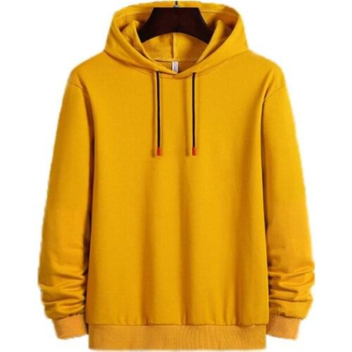 Men Autumn Black Casual Slim Oversized Pullover Hoodies Male Sport Long Sleeve Streetwear Tops Sweatshirts White Blue Yellow