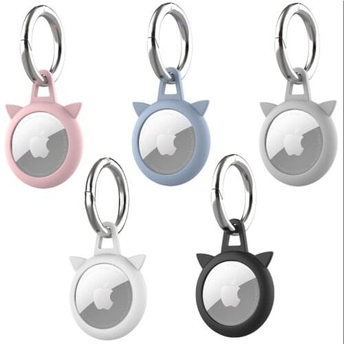 Soft Liquid Silicone Case For Apple Airtags Protective Cover For Apple Locator Tracker Anti-lost Anti-Scratch Device Keychain