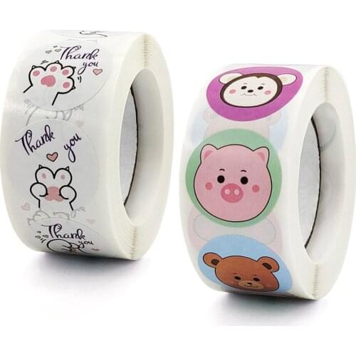 2 Styles Thank You Animal Stickers Encouragement Reward Stickers For Kids Cake Baking Decoration Wedding Party Supplies