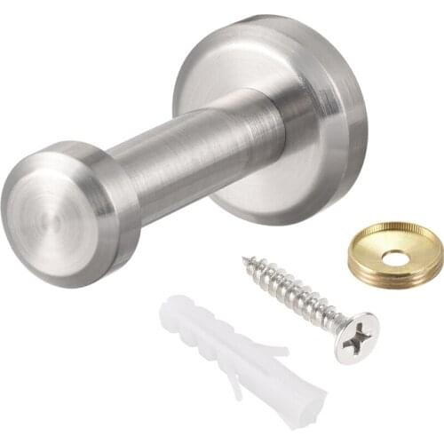 Uxcell Wall Hook Robe Towel Hook Wall Mounted Coat Hooks Hanger Brushed Silver Tone for Hanging Keys, Tie String