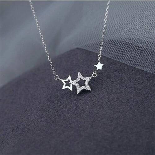 Fashion Zircon Star Charm Pendent Necklace For Women Girls Party Wedding Jewelry Choker dz144