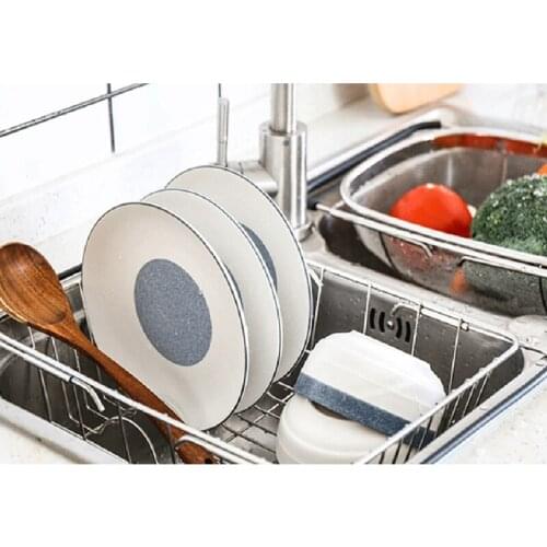 P15D Expandable Dish Drying Rack Drainer Plate Basket in Sink On Counter Storage Holder Stainless Steel
