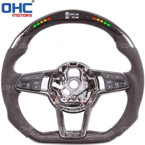 Performance 100% Real Carbon Fiber LED Steering Wheel compatible for TT TTRS R8 RS