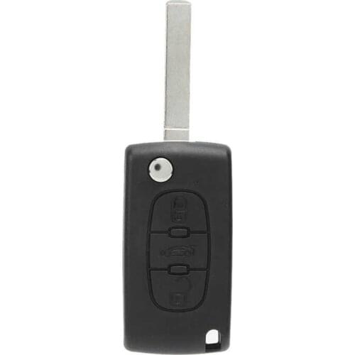 Button key key control 3 Buttons Remote Key Case Car Key Fob Shell Cover Replacement with Base without Fit for Peugeot