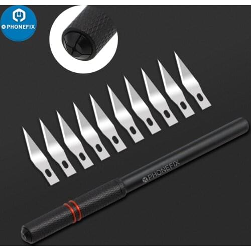 Wood Paper Cutter Pen Knife Scalpel Steel Blades Engraving Knives for Face ID Dot Matrix Repair Crafts Arts Drawing DIY Repair