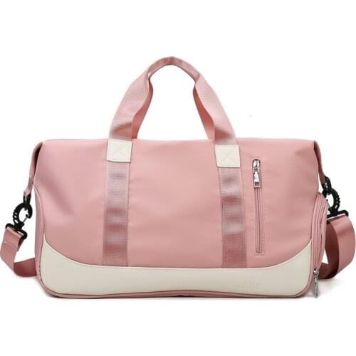 Pink bag Sports gym bag dry and wet separation shoe position shoulder bag short-distance portable travel bag outdoor Storage bag