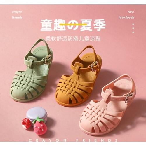 Summer Children Sandals Baby Girls Toddler Soft Non-slip Princess Shoes Kids Candy Jelly Beach Shoes Boys Casual Roman Slippers