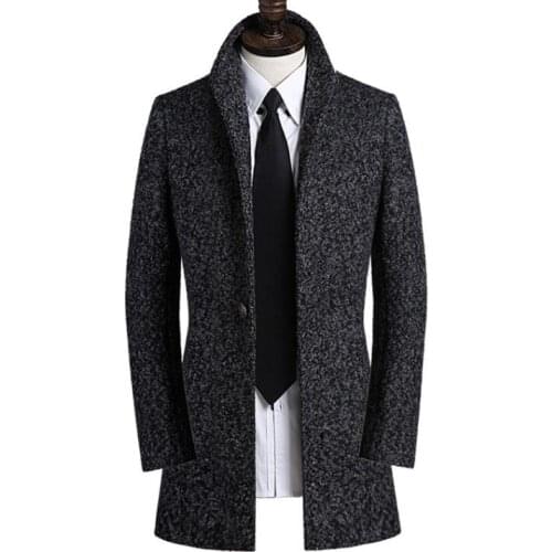 Snowflake woolen coat men suits trench coats long sleeves high quality clothes 9XL male overcoat mens cashmere coat casaco grey