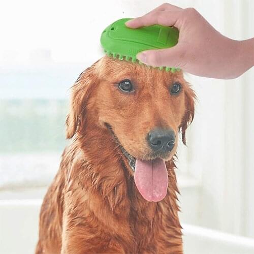 Silicone Dogs Supplies Accessories Bath Brush Grooming and Care Pets Hair Shampoo Soft Rubber Bristles Gently Loose Undercoat