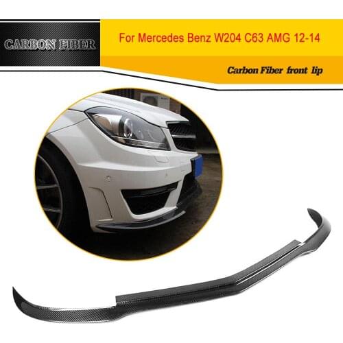 Carbon Fiber Car Styling Front Lip Spoiler Apron For Benz W204 C63 AMG Bumper 2012-2014