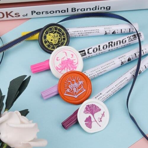WYSE Vintage Fire Paint Color Pen Wax Seal Stamp Special Signature Pens Graffiti Markers Colorful Pen for Envelope Sealing Stamp