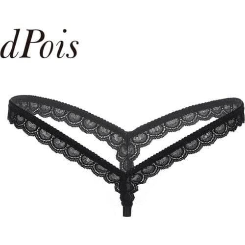 Women Ladies Exotic Lingerie Lace Floral Elastic G-string Thong Bikini Briefs Underwear Underpants Stretchy Panties For Female