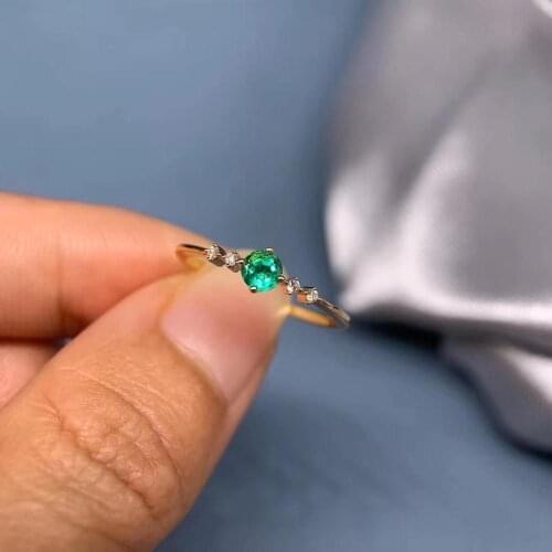 Shilovem 925 sterling silver Natural Emerald Ring fine Jewelry Customizable women 3*3mm open new wholesale jcj0303795agml