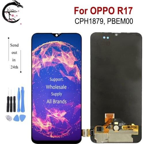 Super AMOLED LCD For OPPO R17 CPH1879 LCD Display PBEM00 Screen Touch Sensor Digitizer Assembly Replacement lcds 6.4" Tested OK