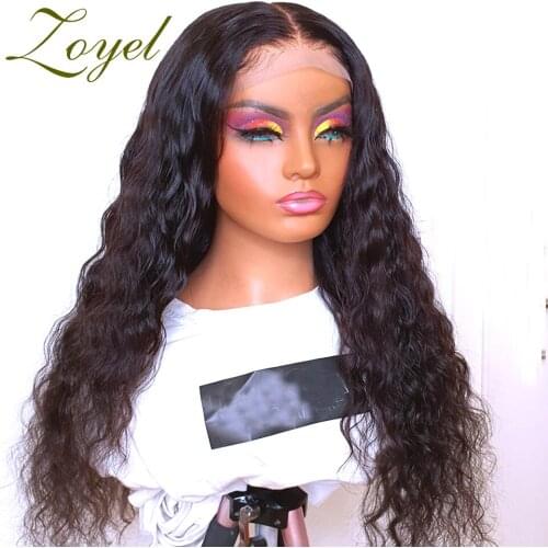 Zoyel Long Loose Wave Lace Front Wigs for Women Middle Part Black Loose Curly Wigs With Baby Hair Synthetic Lace Wigs Daily use