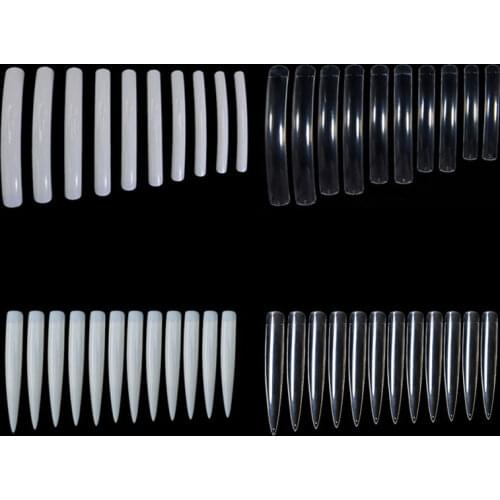 10/50Pcs Extra Long Fake Nail Half Cover Nail Tips Sharp Shape False Nails Tips Natural Clear Long Cuspidal DIY Nail Art Tools