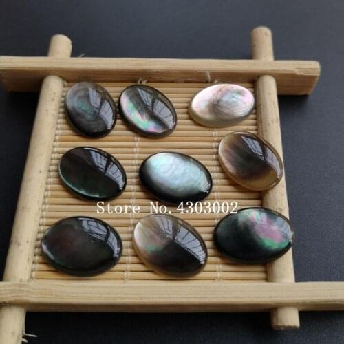 100pcs/lot 13x18mm Natural Black Oval Cabochon Mother of Pearl shell for DIY Jewelry Oval Cabochon MOP Pearl shell