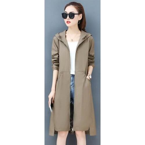 2019 popular temperament British windbreaker womens style spring and autumn new small man long thin coat A359