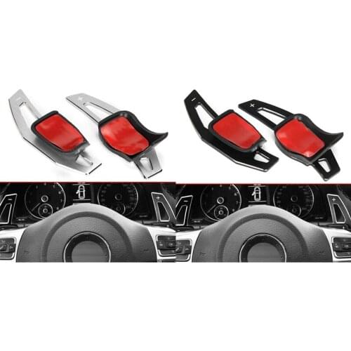 4 Pcs Aluminum Alloy Paddle for the Public Tiguan Golf 6 Mk6 Jetta R20 R36 Cc Scirocco, 2 Pcs Silver & 2 Pcs Black