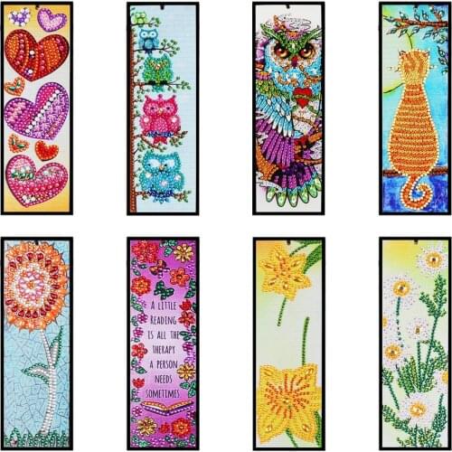 5D Diamond Painting Exquisite Pretty Girl Leather Bookmarks Tassel Bookmarks Craft Decoration Special Shaped Diamond Embroidery