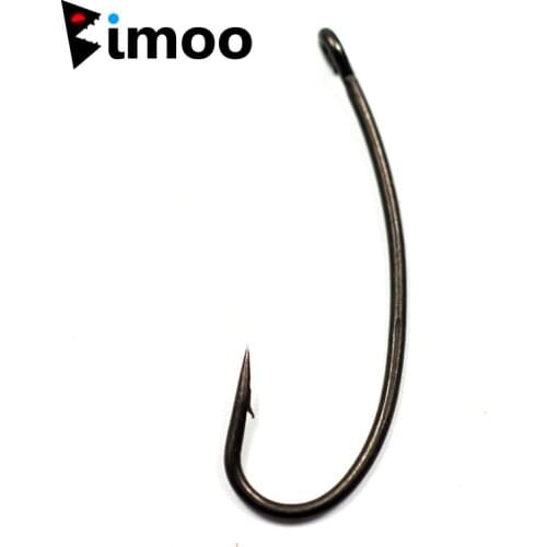 Bimoo 20pcs/pack Longshank Coating Carp Hooks Long Shank Carp Barbed Fishing Hooks High Quality Curved Shank Fish Hooks