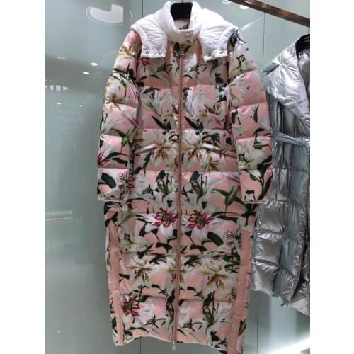 Long coat 2019 Winter jacket women down jackets womens long down coat flower parka down outerwear brand coat famous cat show