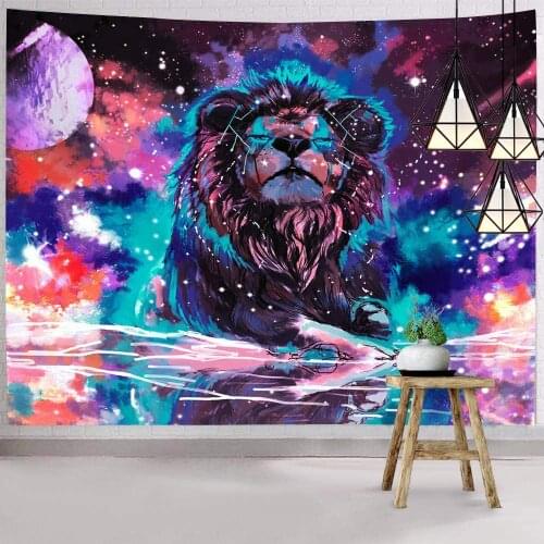 Starry sky camouflage lion tapestry wall-mounted tapestry hippie tapestry tapestry beauty psychedelic tapestryLG814-22
