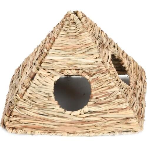Wear Resistant Portable Exquisite Grass Woven Nest Cage Playhouse for Small Animals