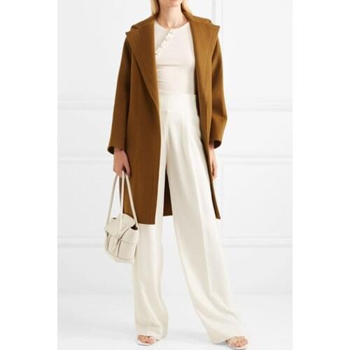 Brown Solid Long Woolen Winter Coats Women Slim Casual Elegant Wool Coat and Jacket Single Breasted Autumn Winter Ladies Coats