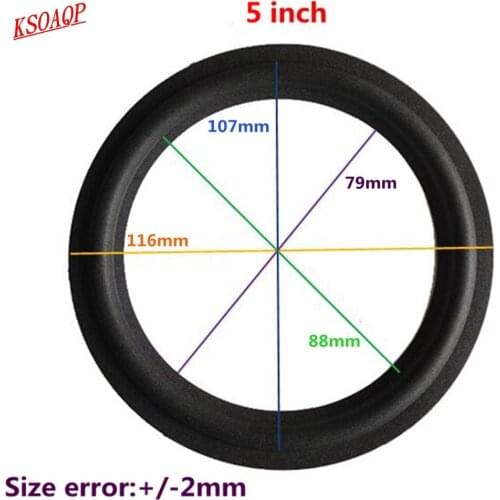 KSOAQP 10PCS Speaker Foam Repair Folding Edge Ring Subwoofer Speaker Repair Accessories DIY 5 INCH (116MM/107MM/88MM/79MM)