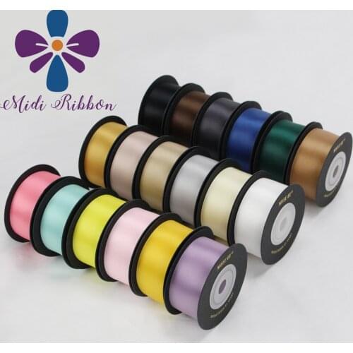 5 Yards 1"25mm Solid Color Polyester Ribbon Flowers Christmas Valentines Day Gift Wrapping Ribbon DIY Hair Knot Material