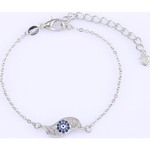 Hot Selling Jewelry Enamel Evil Eye Bracelets Bangles For Women Men Shining Zircon Micro Pave Bead Diy Friendship Bracelets Gift