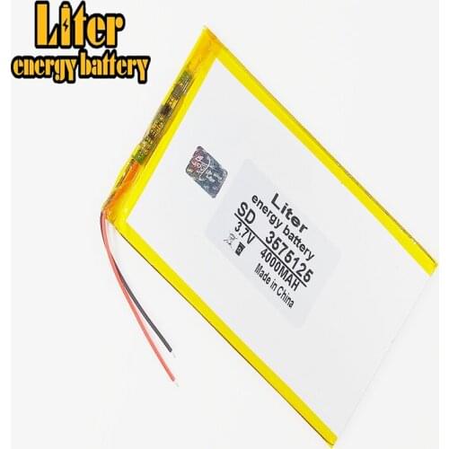 3.7V 4000mah 3575125 Polymer Lithium Li-Po Rechargeable Battery For GPS DVD e-book tablet pc power bank video