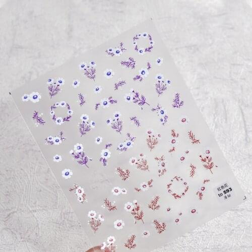 Cute Flower Nail Stickers Sexy Girl Nail Art Decor Sliders Flowers Manicure Stickers