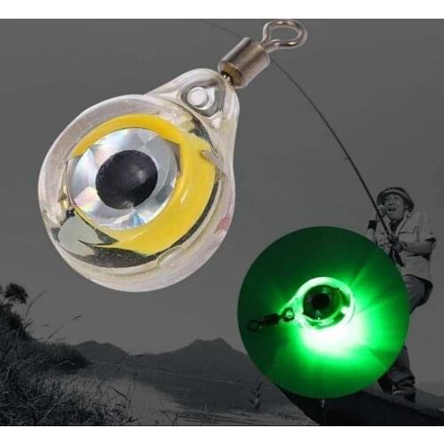 Mini Fishing Lure Light Portable LED Deep Drop Underwater Eye Shape Fishing Squid Fishing Bait Luminous Lure for Attracting Fish