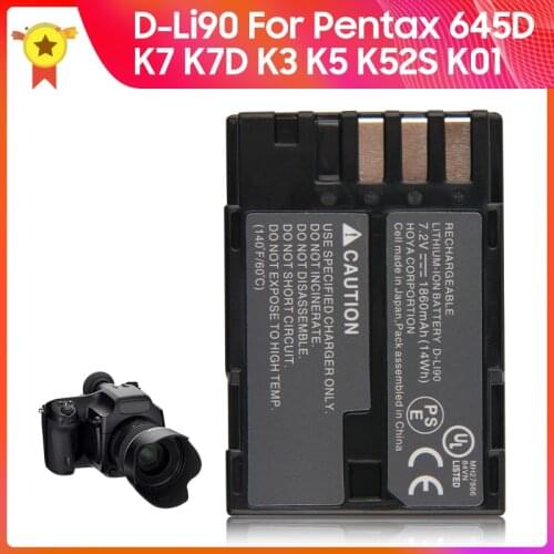 Original Battery D-Li90 For Pentax 645D K7 K7D K3 K5 K52S K01 Replacement Battery 1860mAh 7.2V 14Wh +tools
