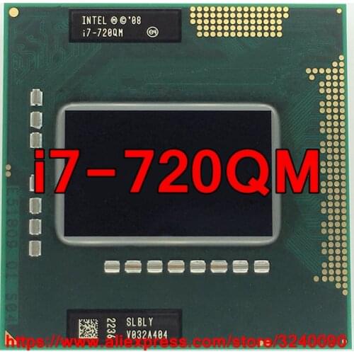 Original lntel Core i7 720QM 1.60GHz-2.80Ghz i7-720QM Quad-Core i7 720Q PGA988 SLBQG Mobile CPU Laptop processor free shipping