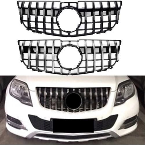 Front Racing Billet Bumper Grille Upper Facelift Grill For Mercedes-Benz X204 GLK Class 2013 2014 2015 GTR