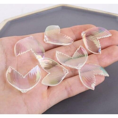 10pcs/lot Transparent magic color mermaid tail resin Charms Pendant For DIY Fashion Jewelry Making Finding Accessories
