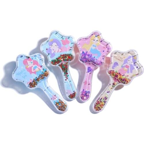 Pattern Unicorn Mermaid Cat Star Sequins Comb Massage Children Comb Cute Girl Comb Carry Long Hair Mm Anti-knot Comb Hair Brush