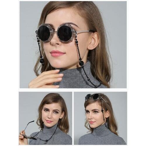 2pcs Fashion Women Handmade Pearl Beaded Eyeglass Strap Rope Reading Glasses Chain Anti-Slip Cord Holder Sunglass Retainer