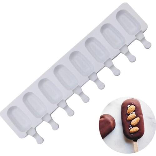Silicone Ice Cream Mold Popsicle Maker Ice Lolly Baking Frozen Mold 8 Cavity For Cakes Chocolate Ice Cream Mold New