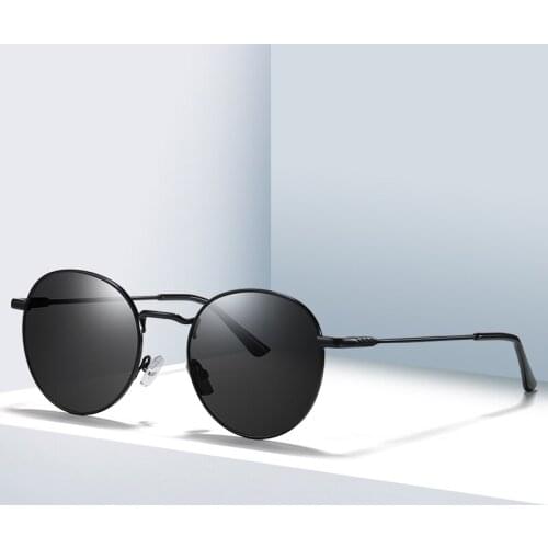 Sunglasses for Men Women Polarized Sun Glasses Driving Car Eyewear For Male TAC Round Metal Retro Sunglasses UV400