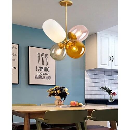 Lamps and lanterns modern chandelier light luxury childrens room girl color balloon glass bedroom restaurant macarons light