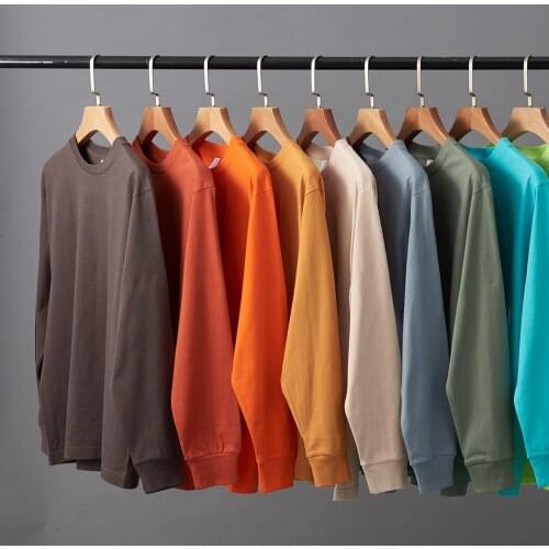 Pure Cotton Long Sleeve Round Neck Threaded Cuff Loose Long-sleeved Sweater Hooded Shirt Raw Shirt Long Sleeve Ladies Hoodie