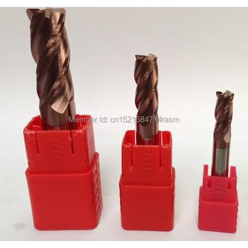 KLOT HRC60 Corner Radius TiCN Coated Solid Carbide End Mill 18mm R0.5 R1 R2 R3 4-Flute CNC