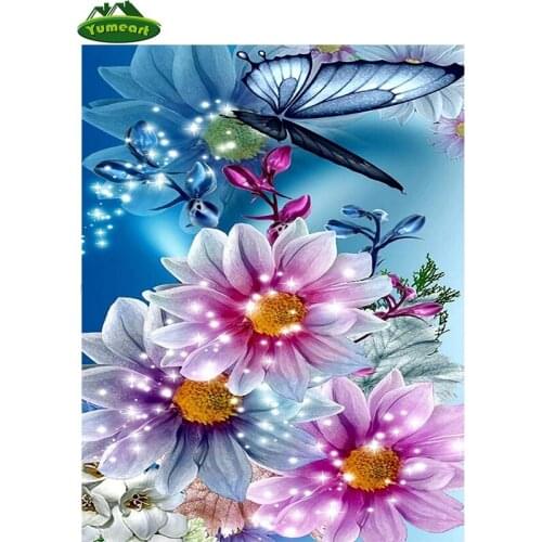 YUMEART 5D DIY Diamond Painting "peony & butterfly" Embroidery Full Square Diamond Cross Stitch Mosaic Decor Gift