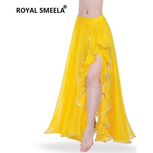 Sexy belly dancing skirt side split Skirt belly dance skirts women professional stage belly dance costume dancing wear-6006